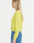 Sea Shell Cashmere Cardigan, Pistache Dopey