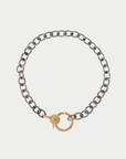 ILEANA MAKRI - Diamond Lock Round Link Chain Bracelet, White Diamonds