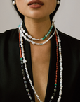 Cabana Necklace, Coral & Pearl
