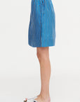 Striped Mini Skirt, Blue & Navy