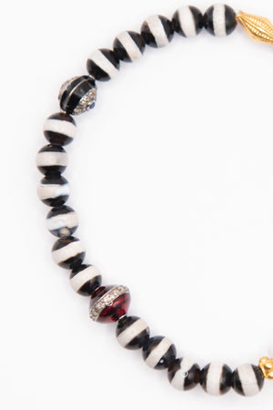 ILEANA MAKRI - Stripe Beaded Bracelet, Black Agate