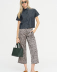 Cropped Cheetah Pants, Café Noir