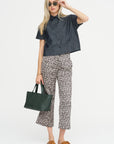 Cropped Cheetah Pants, Café Noir