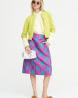 Matelassé Palms Skirt, Magenta