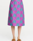 Matelassé Palms Skirt, Magenta