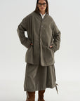 Velvet Long Blazer, Taupe