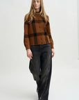 Collared Knit Shirt, Cinnamon & Noir
