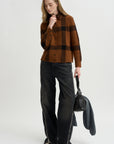 Collared Knit Shirt, Cinnamon & Noir