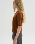 Short Sleeve Sweater, Cinnamon Tea