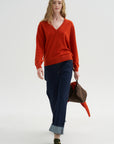 V-Neck Sweater, Maple Tree