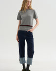 Stripe Sweater, Heather Melange