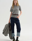 Stripe Sweater, Heather Melange