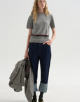 Stripe Sweater, Heather Melange