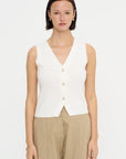 V-Neck Vest, Fleur De Sel