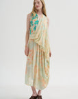 Sleeveless Dress, Print Y - Rose Pale
