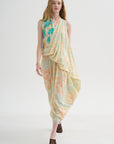 Sleeveless Dress, Print Y - Rose Pale