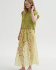 Chiffon Silk Skirt, Print X