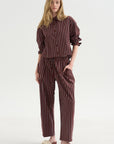 Cropped Isolde Button Down, Spice Multi Stripe