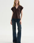 Top Monde Drape Bias, Black Coffee