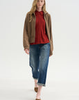 Merce Slinky Slim Button Up, Cinnamon