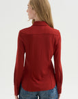 Merce Slinky Slim Button Up, Cinnamon