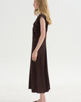 Monde Drape Bias Maxi, Black Coffee