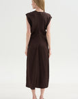 Monde Drape Bias Maxi, Black Coffee