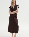 Monde Drape Bias Maxi, Black Coffee