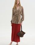 Drippy Tissue Cardigan, Camel