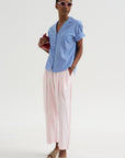 Valenti - Button Up, Microstripe Blue & Cream