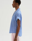 Valenti - Button Up, Microstripe Blue & Cream