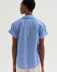Valenti - Button Up, Microstripe Blue & Cream
