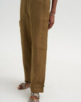 Juna - Mid-Rise Relaxed Cargo Pant, Tobacco