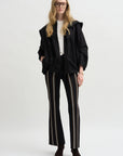 Stripe Long Rene Pull On Pant, Black Multi