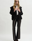 Stripe Long Rene Pull On Pant, Black Multi