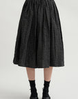 Grid Check Skirt, Black