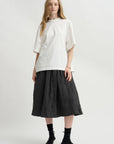 Grid Check Skirt, Black