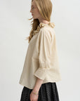 Ruffle Collar Shirt, Natural