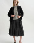 Short Sleeve Ruffle Shirt, Natural Cement