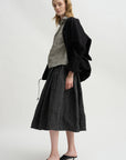 Short Sleeve Ruffle Shirt, Natural Cement