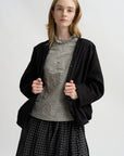 Short Sleeve Ruffle Shirt, Natural Cement