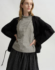 Short Sleeve Ruffle Shirt, Natural Cement