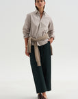 Cotton & Linen Trouser, Bottle Green