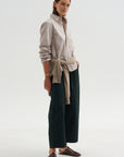 Cotton & Linen Trouser, Bottle Green