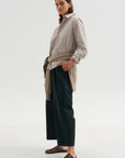 Cotton & Linen Trouser, Bottle Green