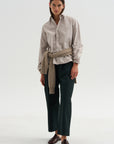 Cotton & Linen Trouser, Bottle Green