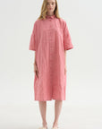 Vichy Tech Cotton Dress, Raspberry
