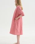 Vichy Tech Cotton Dress, Raspberry