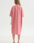 Vichy Tech Cotton Dress, Raspberry
