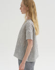 Checked Linen Shirt, Black
